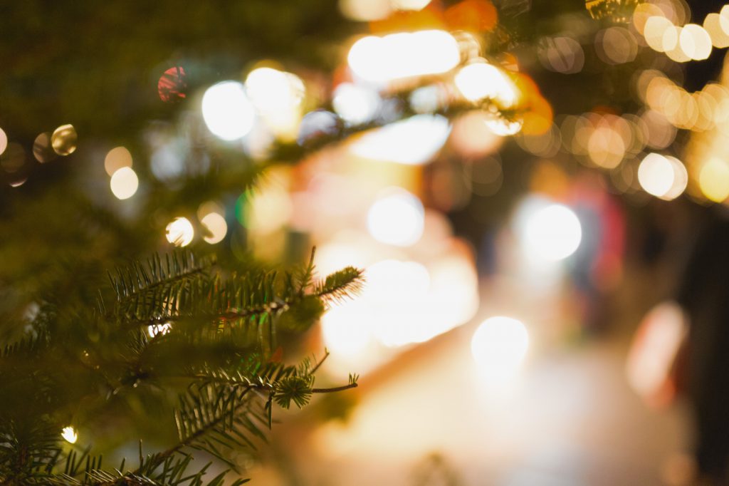 ライトアップされたクリスマスツリー